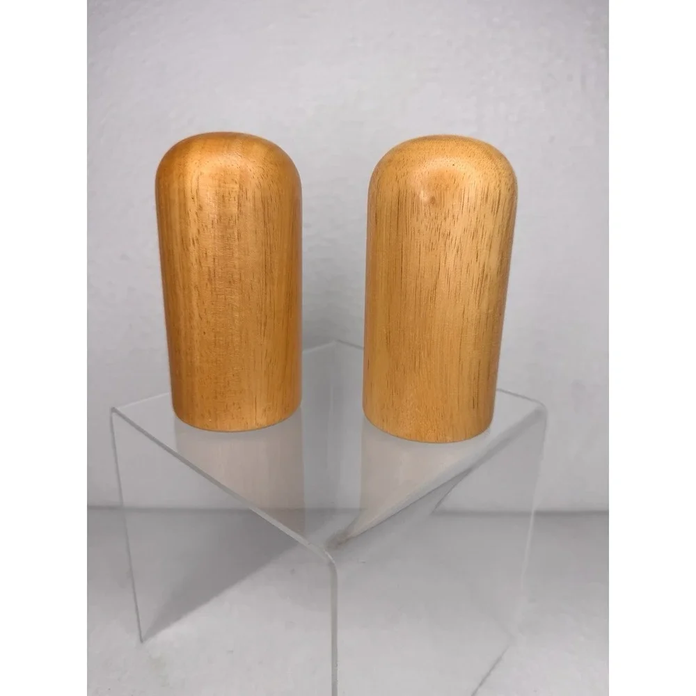 Wood Salt & Pepper Shakers Modern Bamboo Style NEW